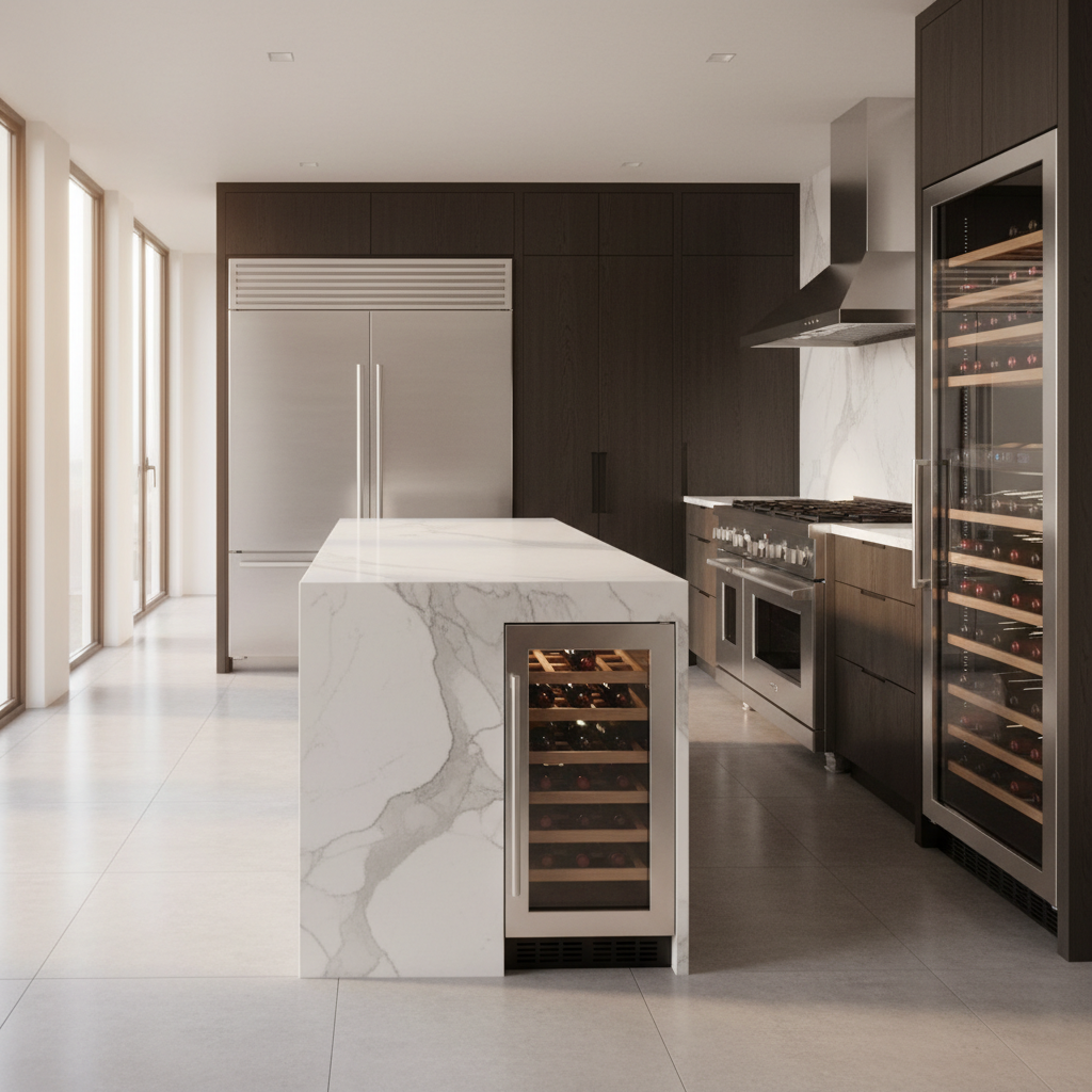 Luxury modern kitchen with Thermador-style appliances